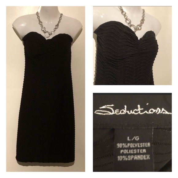 🍒 Black dress w/ textured stretchy fabric!!! - Picture 7 of 7